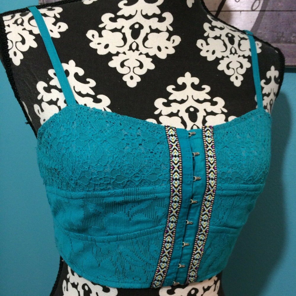 Gimmicks Lace Overlay Bralette Blue Bird * Medium